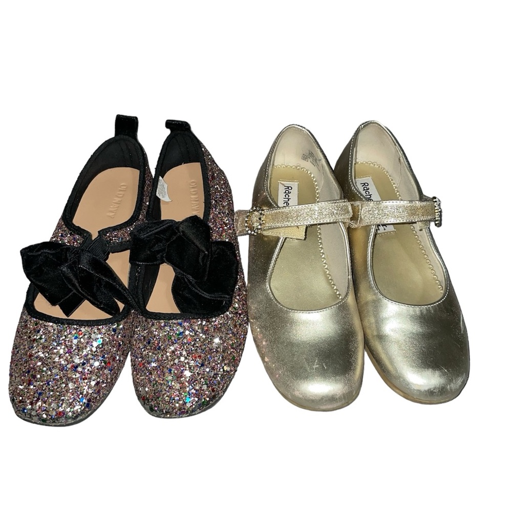 Ballet Flats bundle girls size 3 Old Navy and Rachel Shoes gold and sparkly